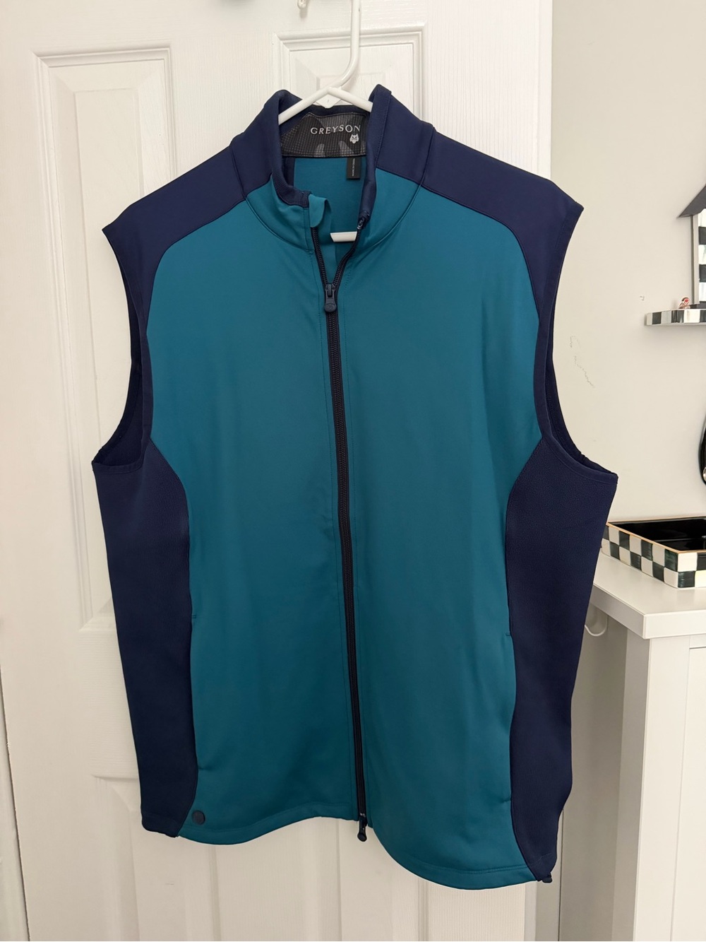 Greyson Teal and Navy Sleeveless Performance Vest